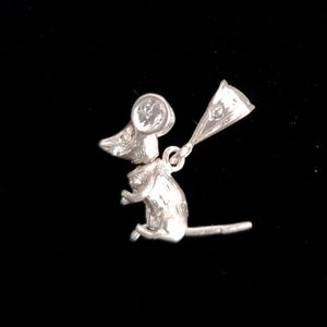 925 Sterling Silver Moving Head Tail Mouse Charm